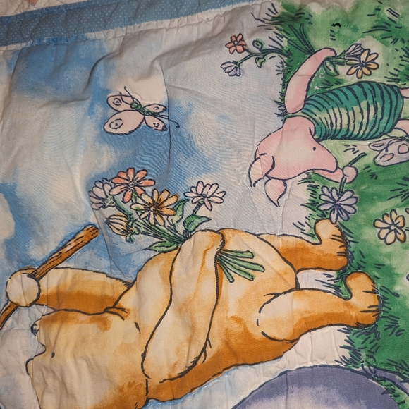 Vintage Classic Pooh Winnie the Pooh butterfly Baby Crib Blanket Quilt Quilted - Picture 16 of 16